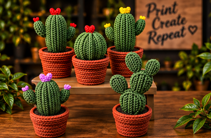 3D Printed Knitted-Style Cactus