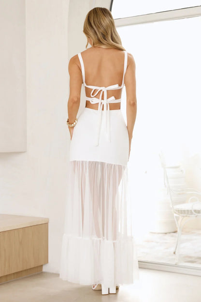 Chic Whispers Maxi Dress White