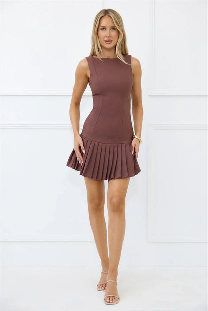 Ambition Girl Mini Dress Brown
