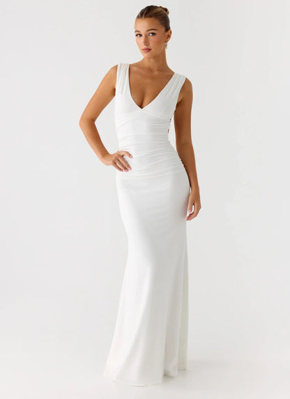 Cherry Sky Maxi Dress - White