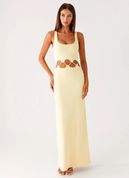 Dreamboat Beaded Maxi Dress - Yellow