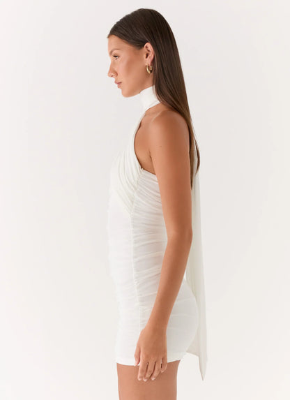 Breaking News Micro Mini Dress - White