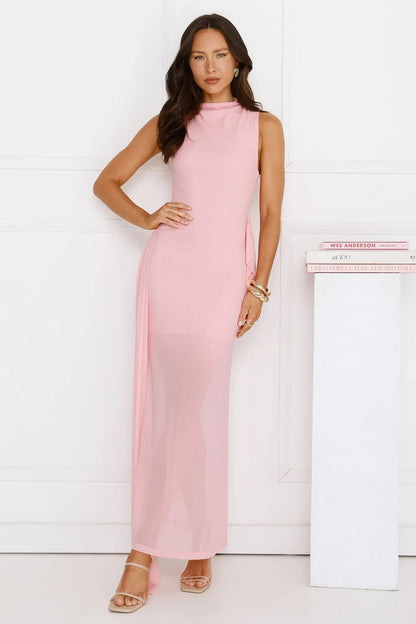 Dazzle Me Darling Mesh Maxi Dress Pink