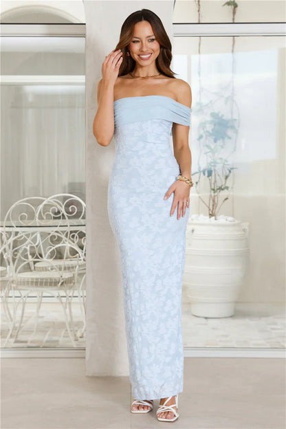 Disco Darlings One Shoulder Maxi Dress Blue