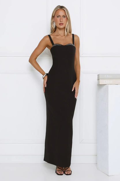 Champagne Society Maxi Dress Black