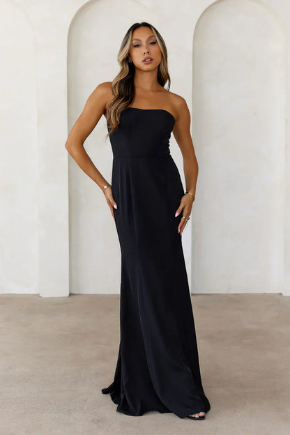 Desire Night Strapless Maxi Dress Black