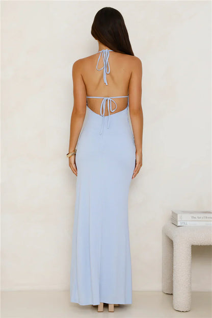 Art Of Attraction Halter Maxi Dress Blue