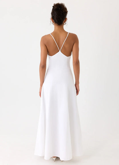 Calianna Linen Maxi Dress - White
