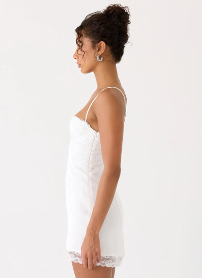 Aloura Lace Mini Dress - White