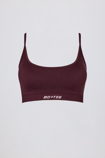 Super Sculpt Seamless Backless Sports Bra in Burgundy