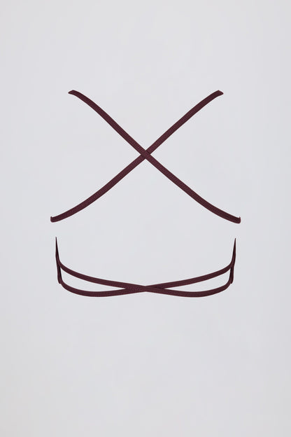 Super Sculpt Seamless Backless Sports Bra in Burgundy