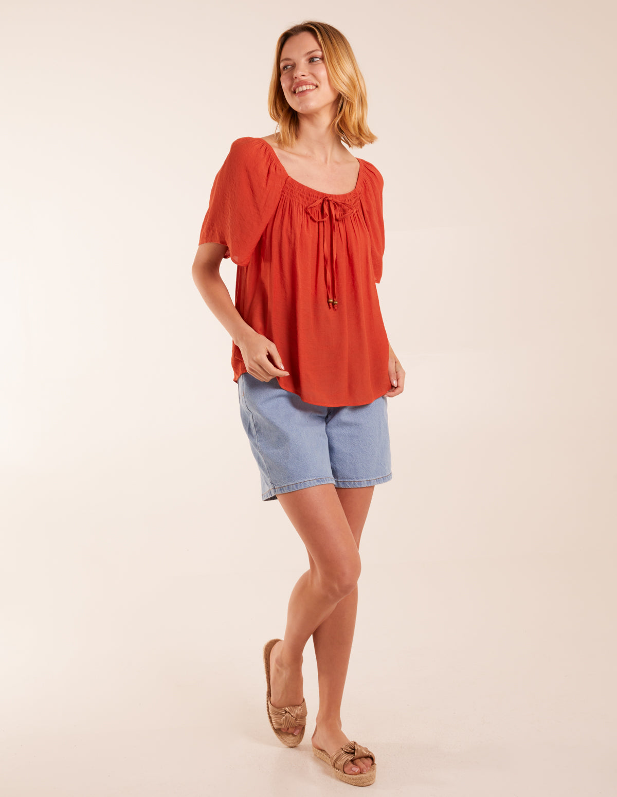 Milkmaid Shirred Swing Top
