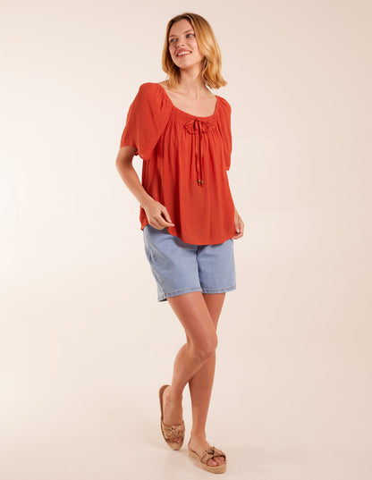 Milkmaid Shirred Swing Top