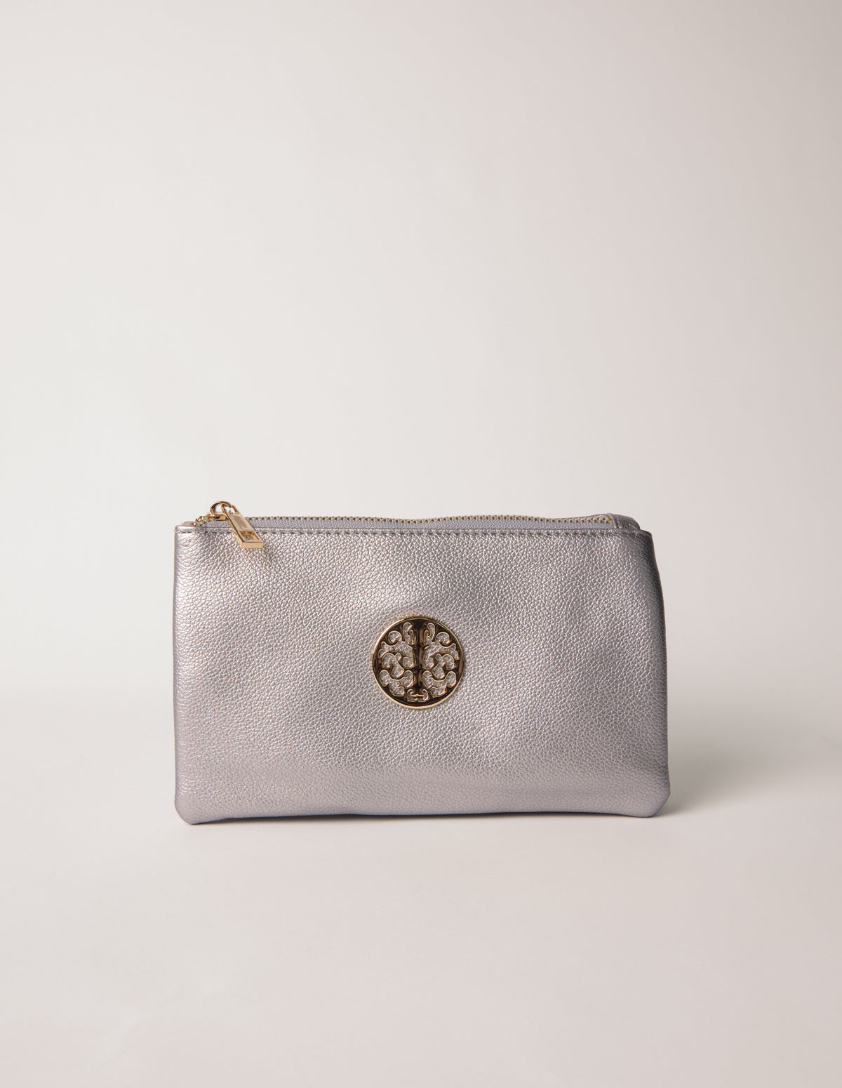 Detailed Zip Up Purse With Detachable Strap
