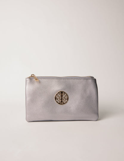 Detailed Zip Up Purse With Detachable Strap