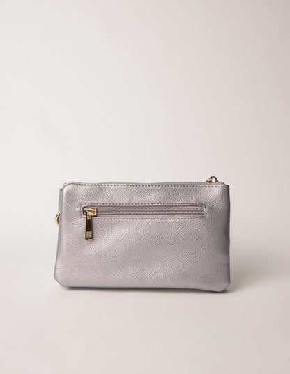 Detailed Zip Up Purse With Detachable Strap