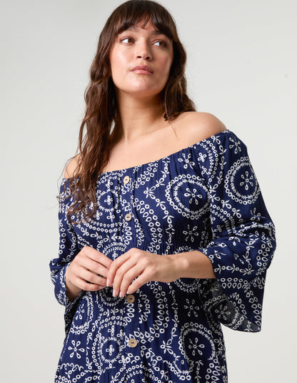 Bardot Coconut Button Maxi Dress
