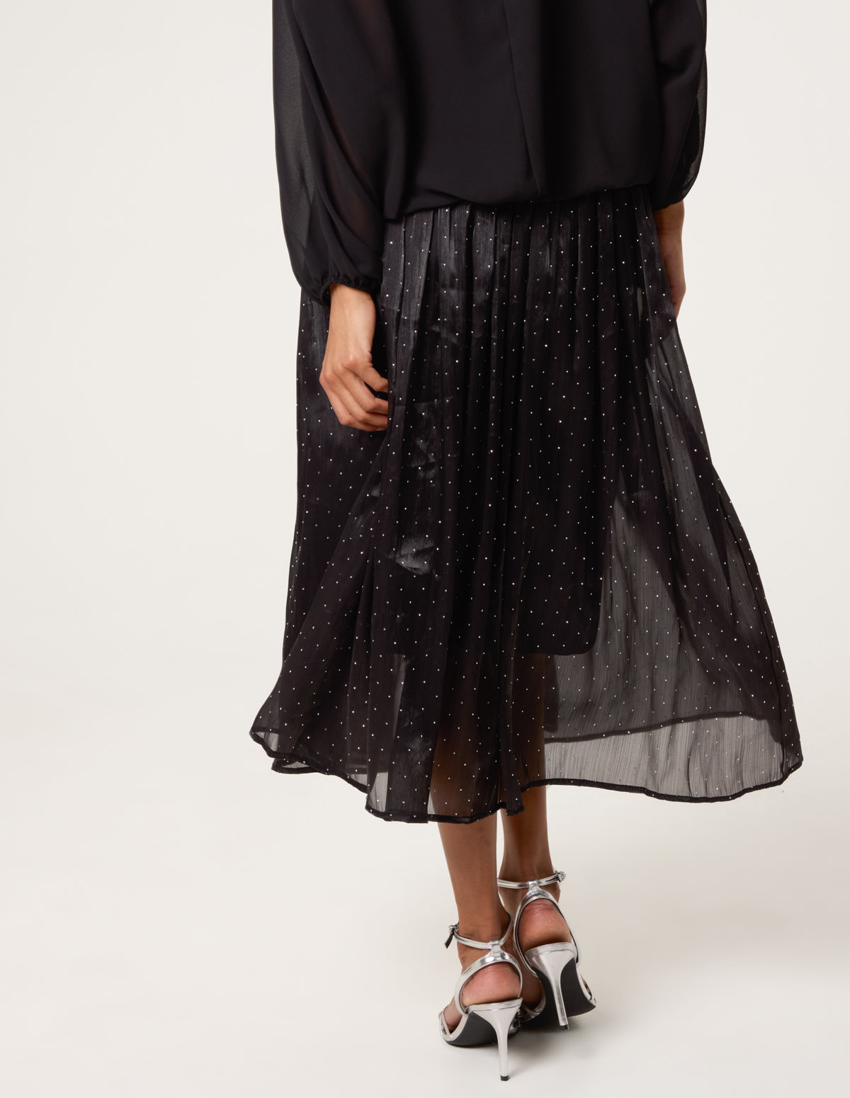 Shimmery Stud Detailed Tulle Skirt