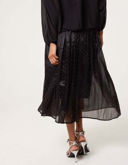 Shimmery Stud Detailed Tulle Skirt