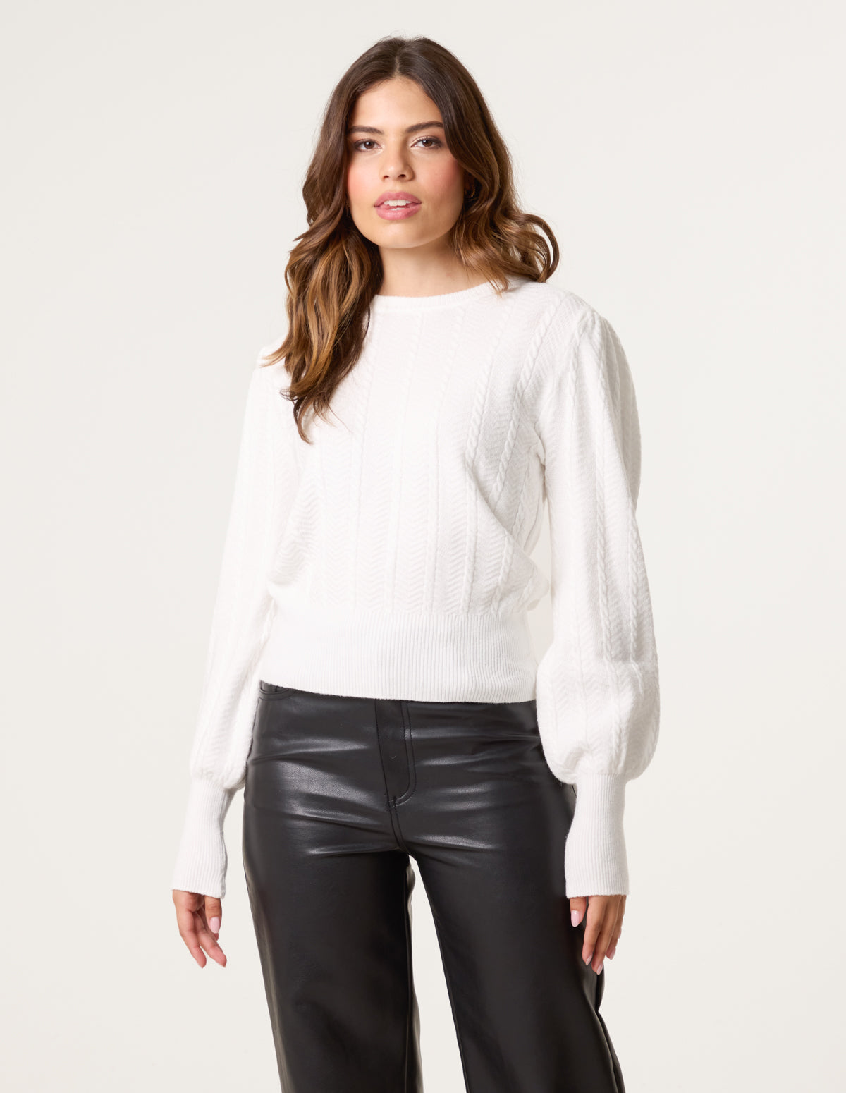 Puff Sleeve Textured Jumper