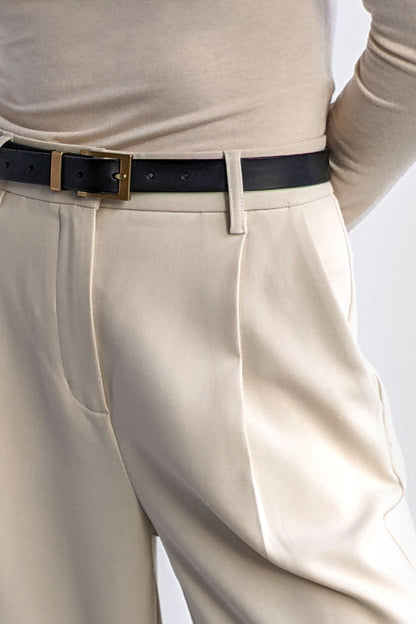 GENUINE LEATHER SQUARE BUCKLE BELT