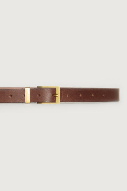 GENUINE LEATHER SQUARE BUCKLE BELT