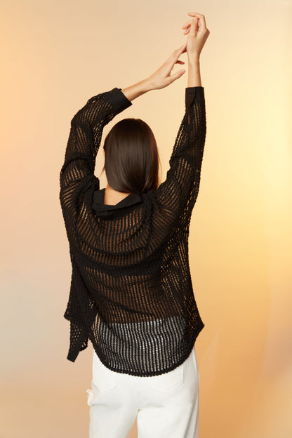 MESH BUTTON UP