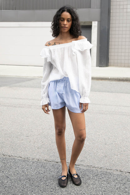 LONG SLEEVE RUFFLED BLOUSE