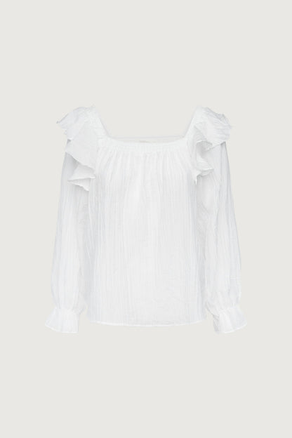 LONG SLEEVE RUFFLED BLOUSE