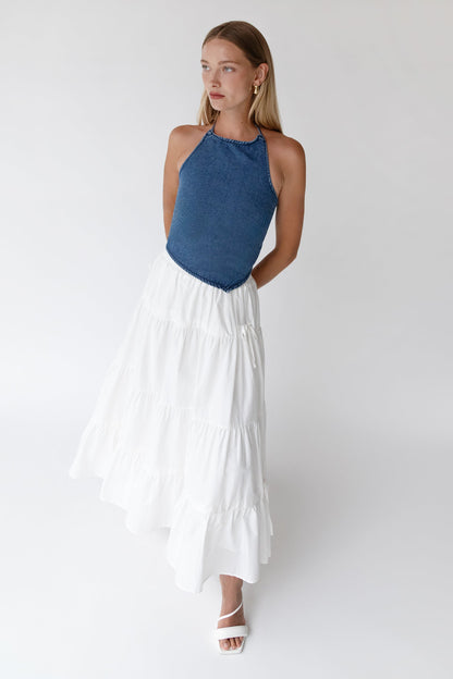 DENIM OPEN BACK TOP