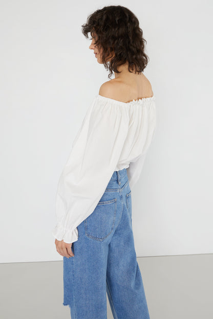 OFF SHOULDER RUFFLED TOP