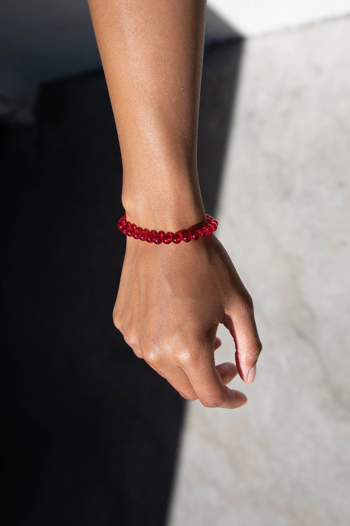 RED BEADED BRACELET