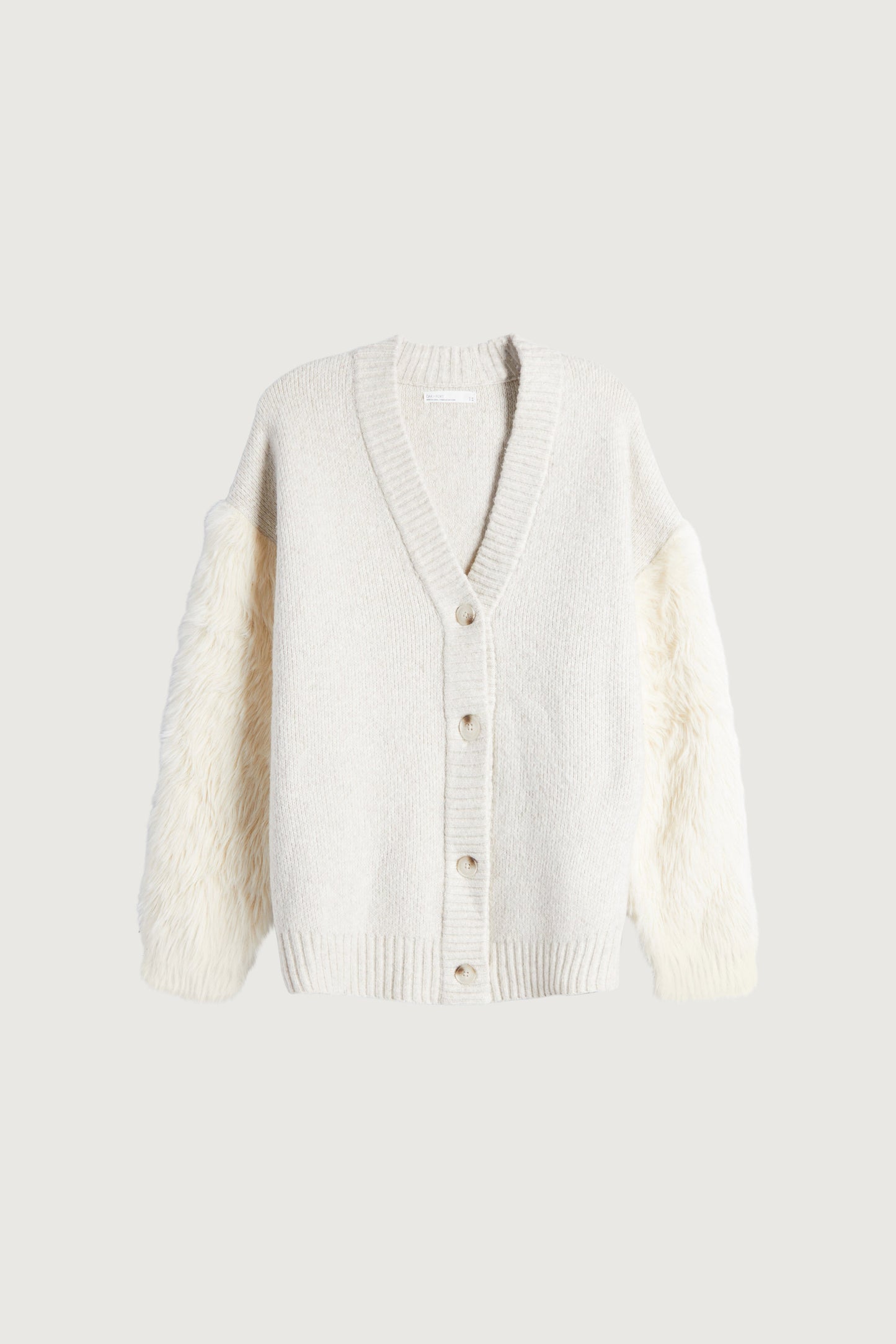FUZZY SLEEVE CARDIGAN