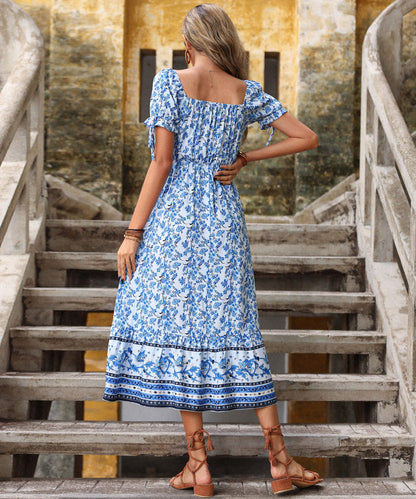 GENALO MAXI DRESS - PORCELAIN PRINT