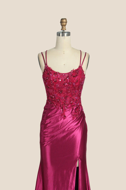 Double Straps Navy Blue Sequin Long Dress