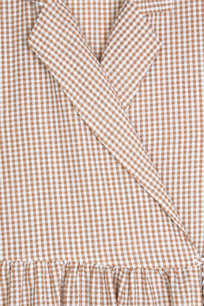 GINGHAM WRAP DRESS