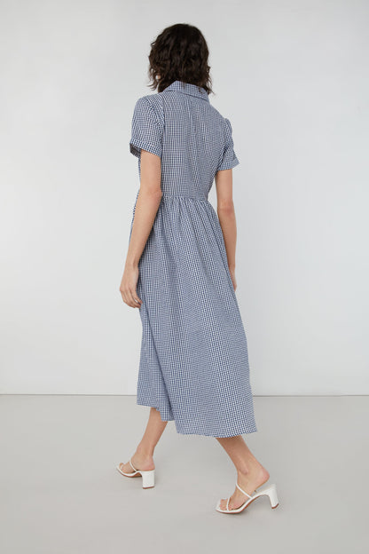 GINGHAM WRAP DRESS