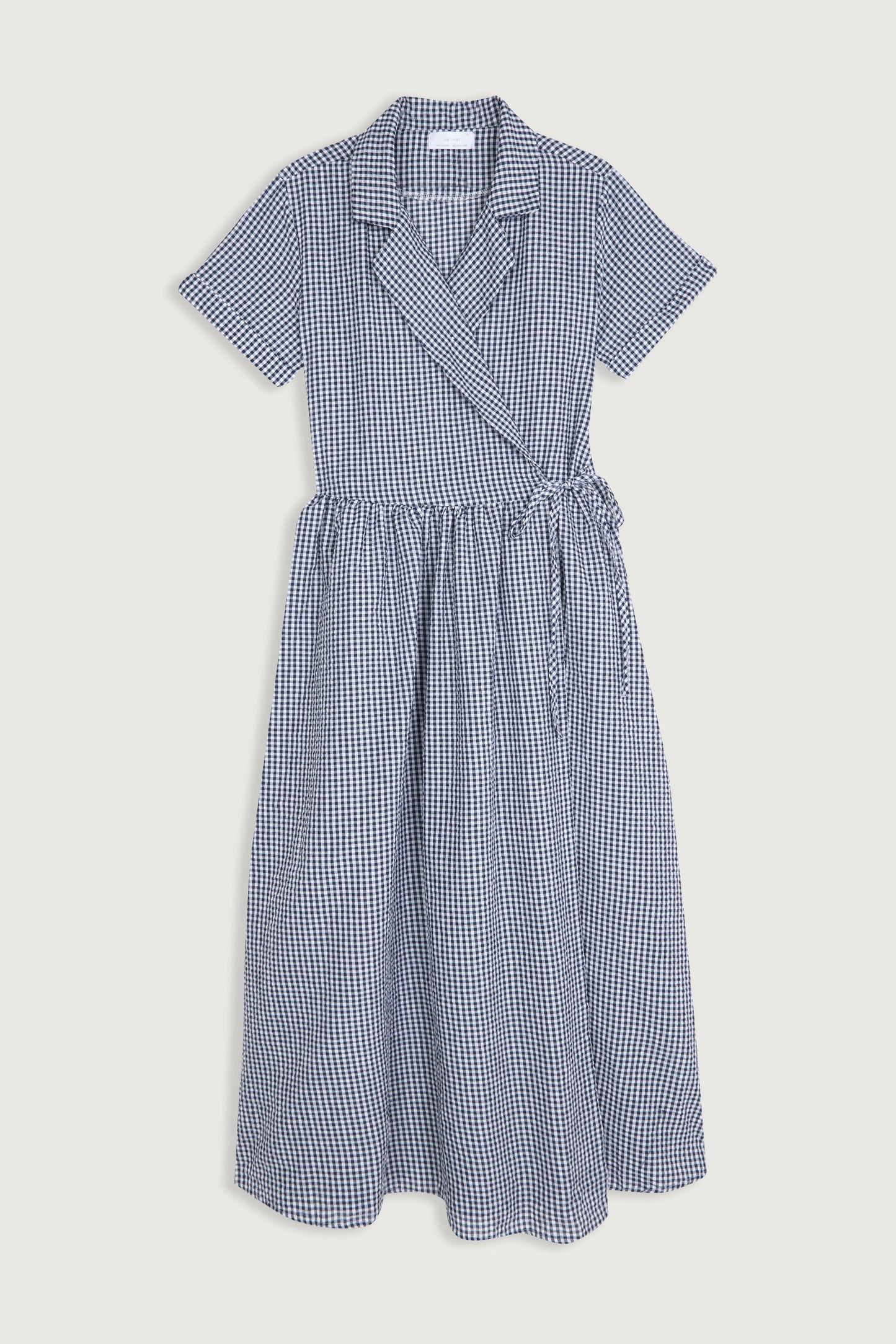 GINGHAM WRAP DRESS