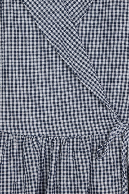 GINGHAM WRAP DRESS