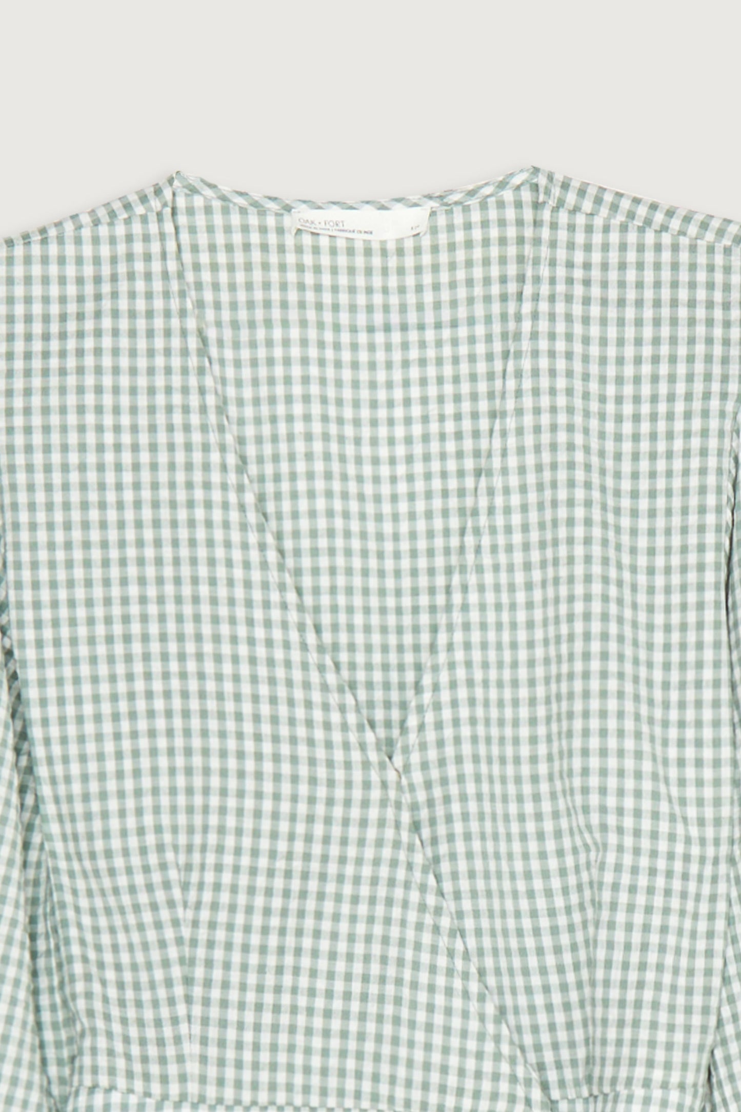GINGHAM SEERSUCKER WRAP DRESS