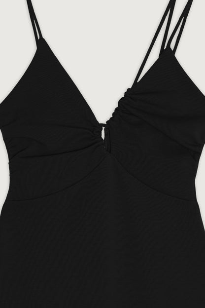 FRONT CUT-OUT PONTE MINI DRESS