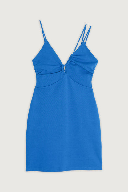 FRONT CUT-OUT PONTE MINI DRESS