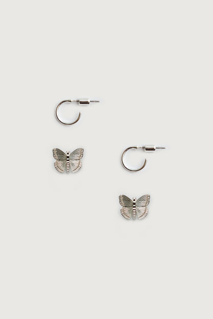 CHARM STUD AND HOOP SET