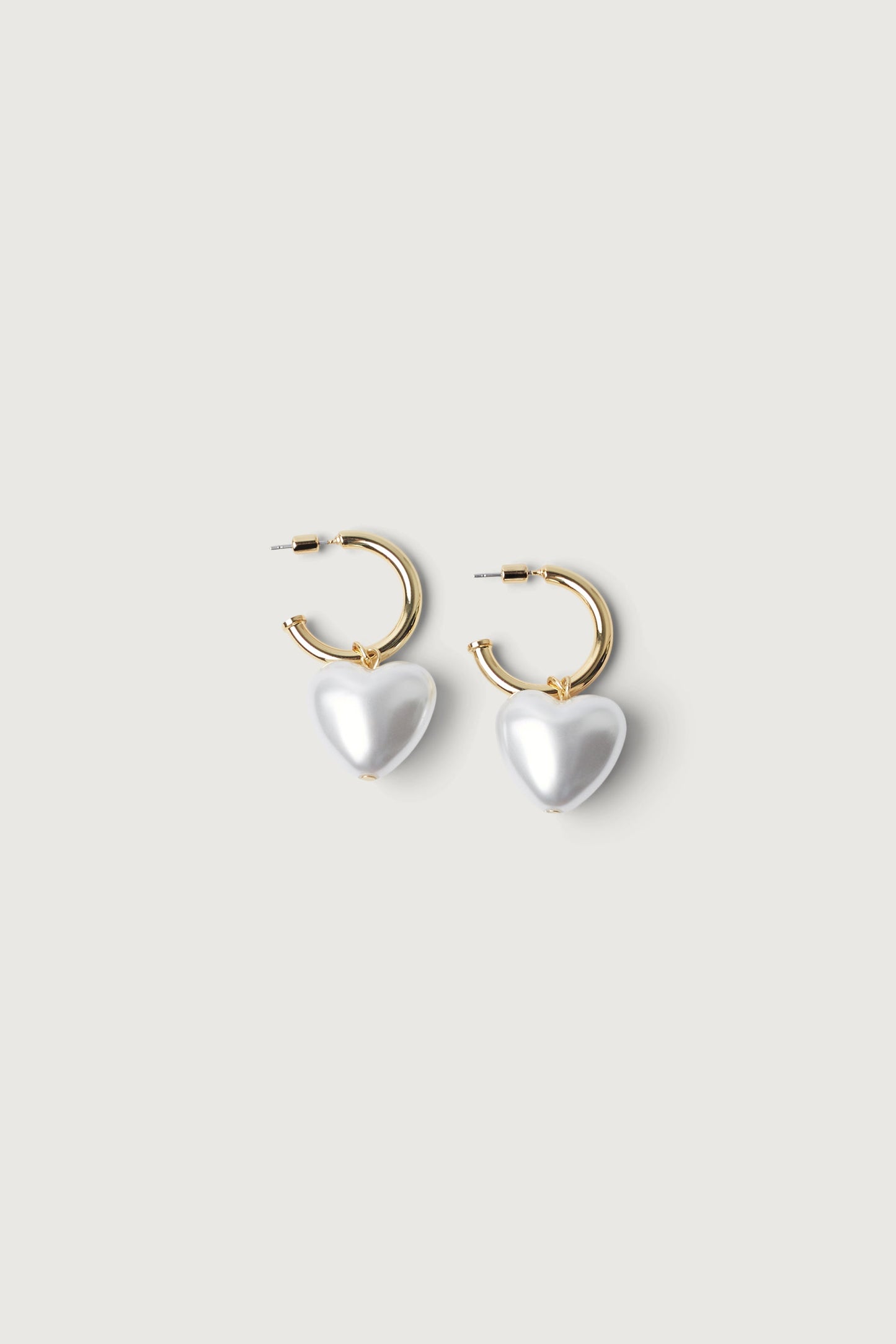 HEART PEARL HOOPS