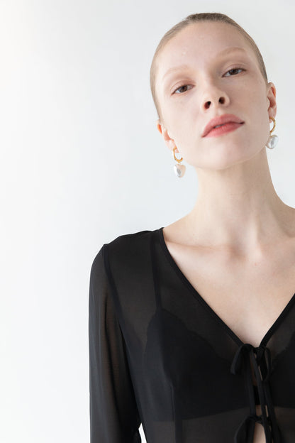HEART PEARL HOOPS