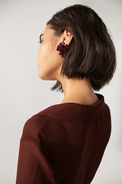 BEADED ABSTRACT EARRING