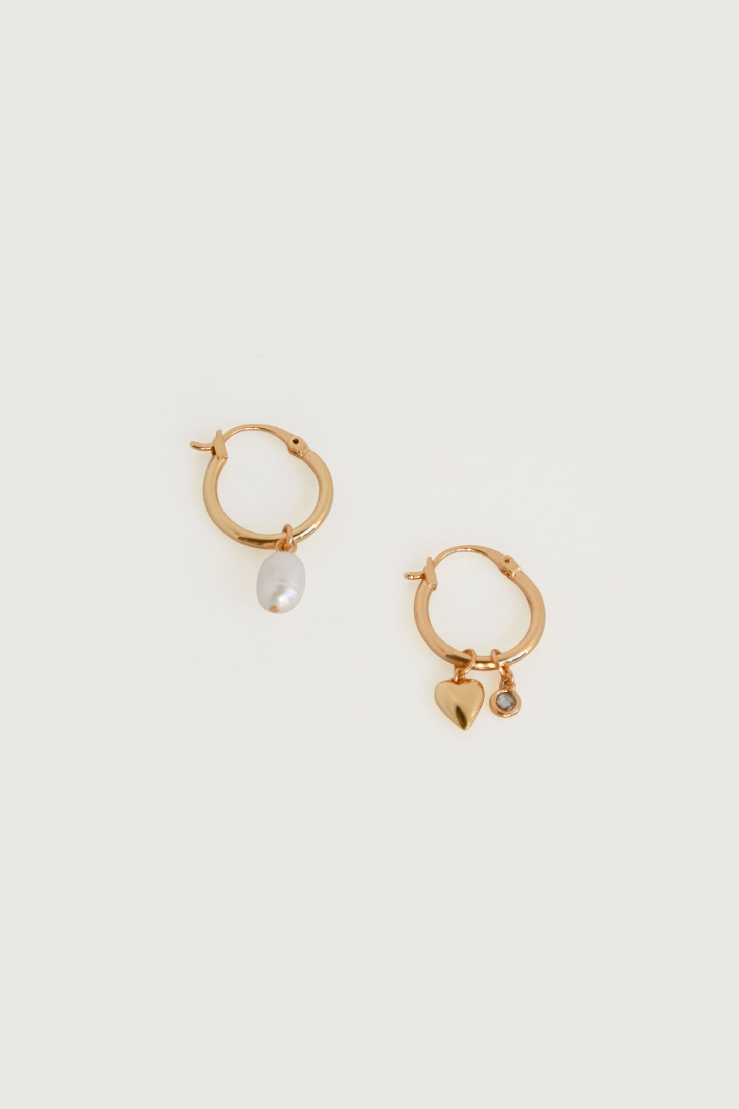 HEART AND PEARL HOOPS