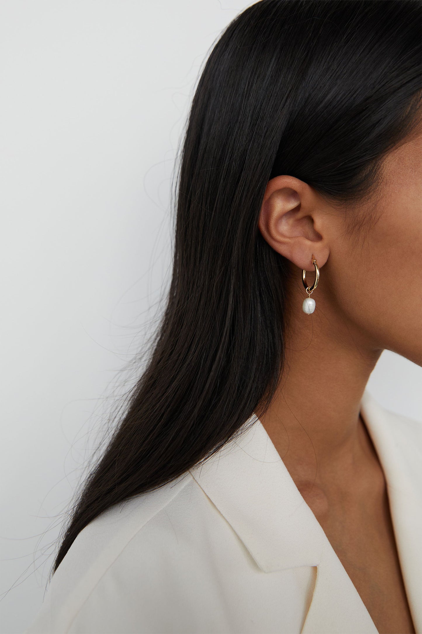 HEART AND PEARL HOOPS
