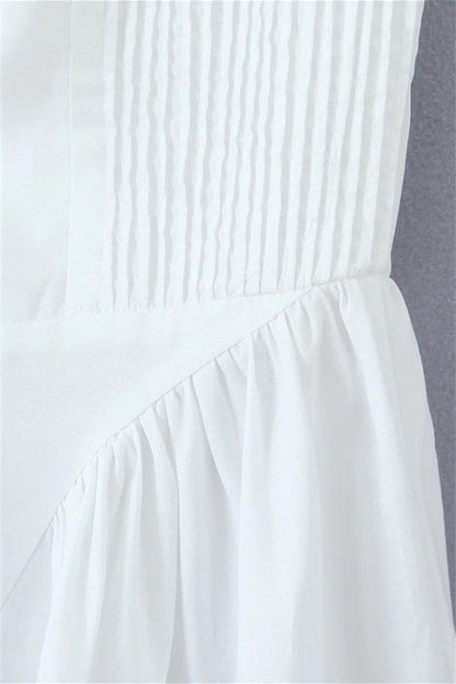 Halter White Tie Front Summer Dress