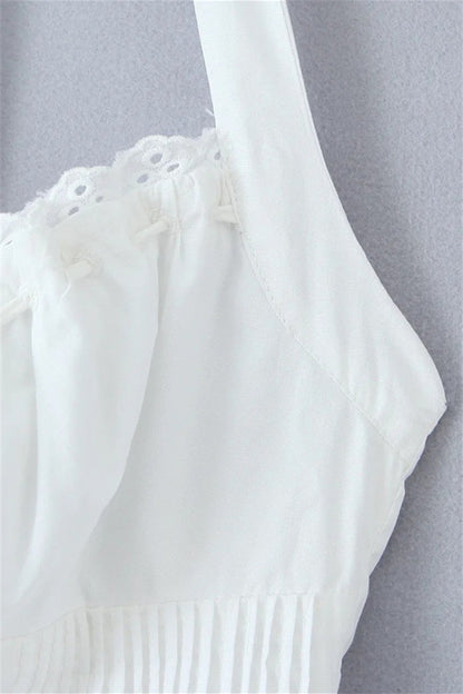 Halter White Tie Front Summer Dress